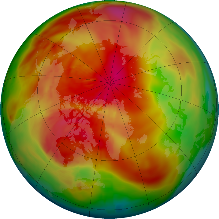 Arctic ozone map for 24 March 2010